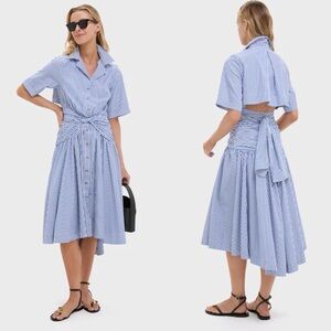 NEW Rosie Assoulin Tie Shirt Dress Nautical Old Money Quiet Luxury Travel